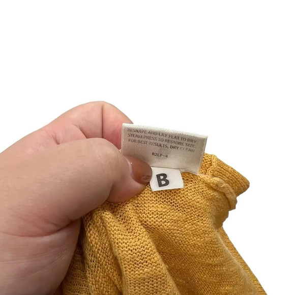 Eileen Fisher Golden Yellow Linen Blend Short Sleeve Sweater Petite‎ Medium PM - Picture 11 of 11